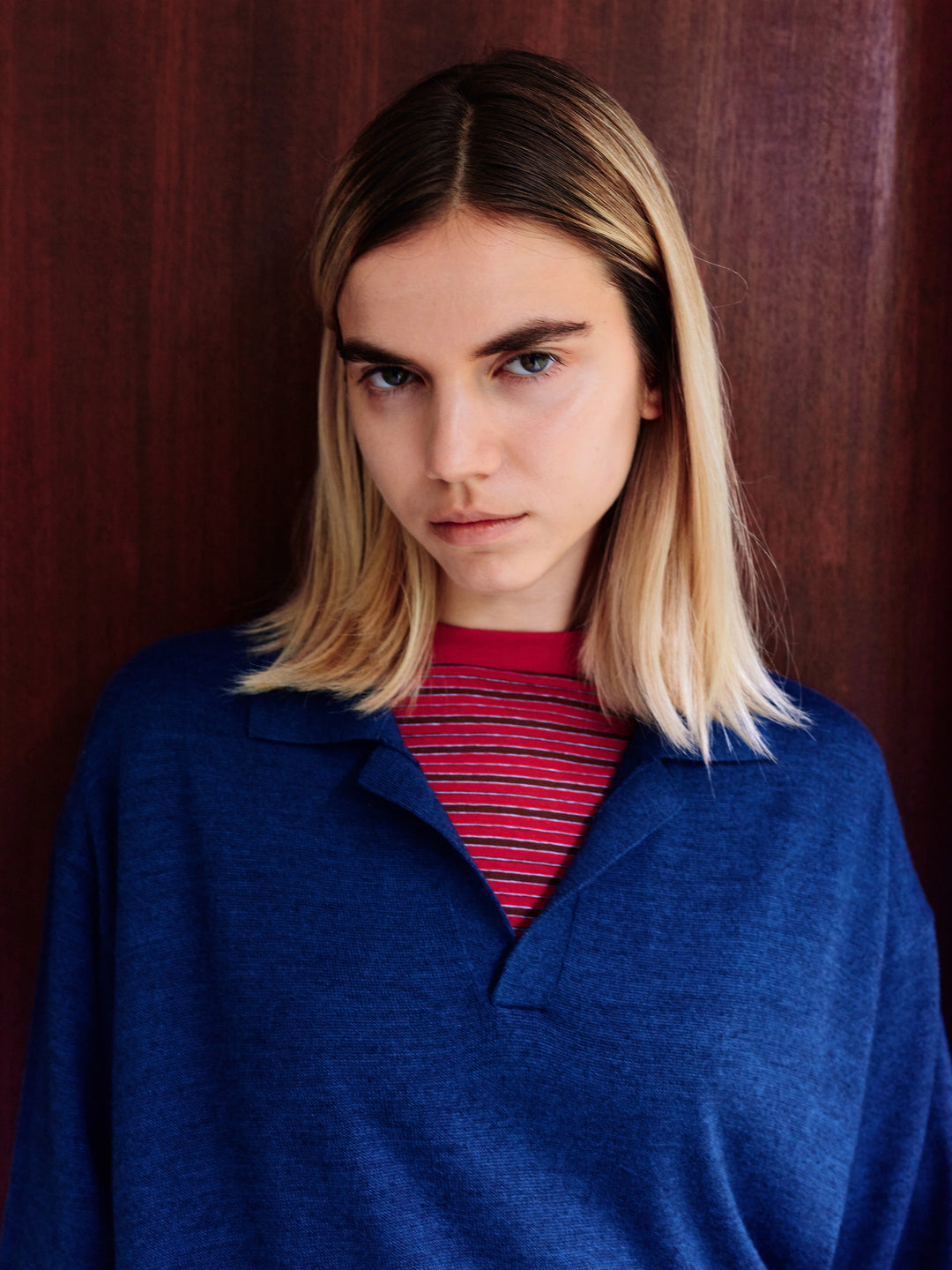 Inside-Out Skipper Knit - Melange Navy