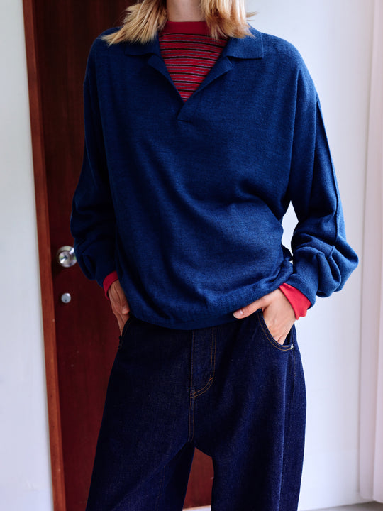 Inside-Out Skipper Knit - Melange Grey