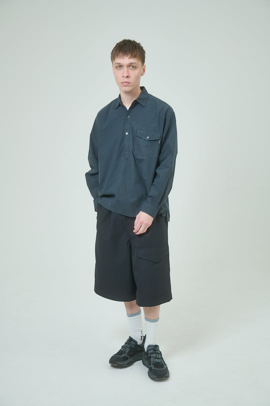 Cotton Silk Pullover Shirt - Silk Black