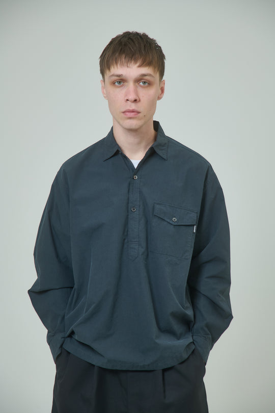 Cotton Silk Pullover Shirt - Silk Black