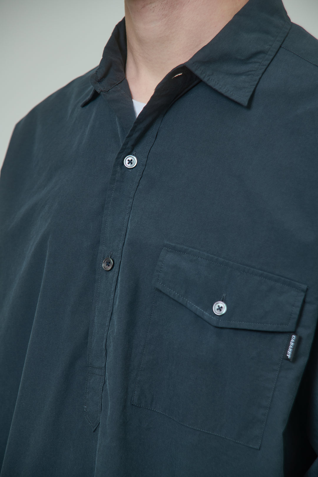 Cotton Silk Pullover Shirt - Silk Black