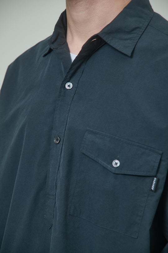 Cotton Silk Pullover Shirt - Silk Black