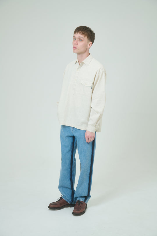 Linen Cotton Pullover Shirt - Ivory