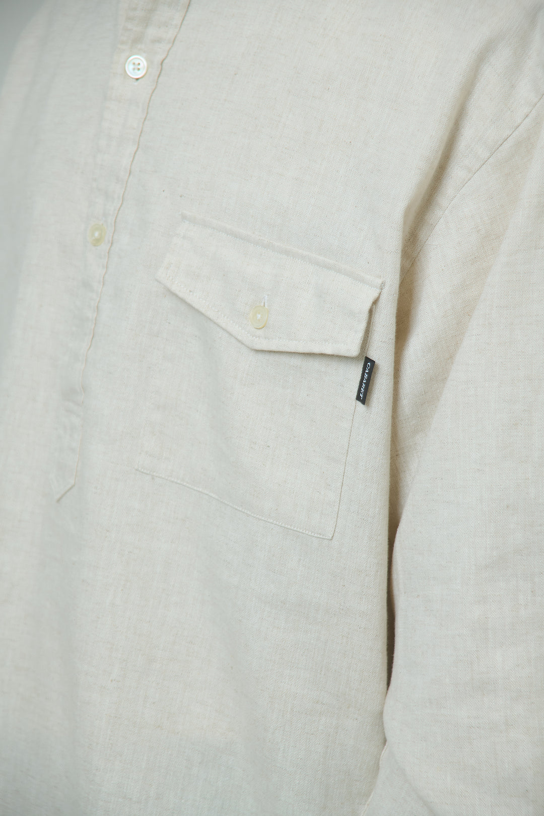 Linen Cotton Pullover Shirt - Ivory