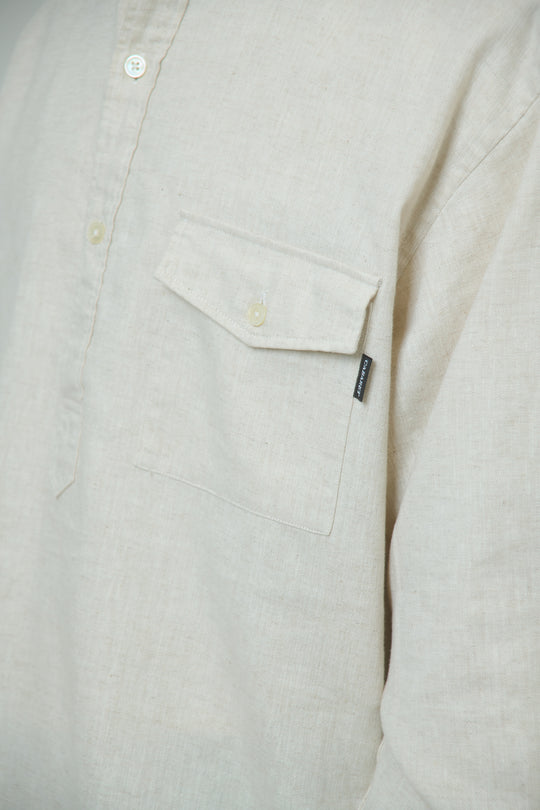 Linen Cotton Pullover Shirt - Ivory