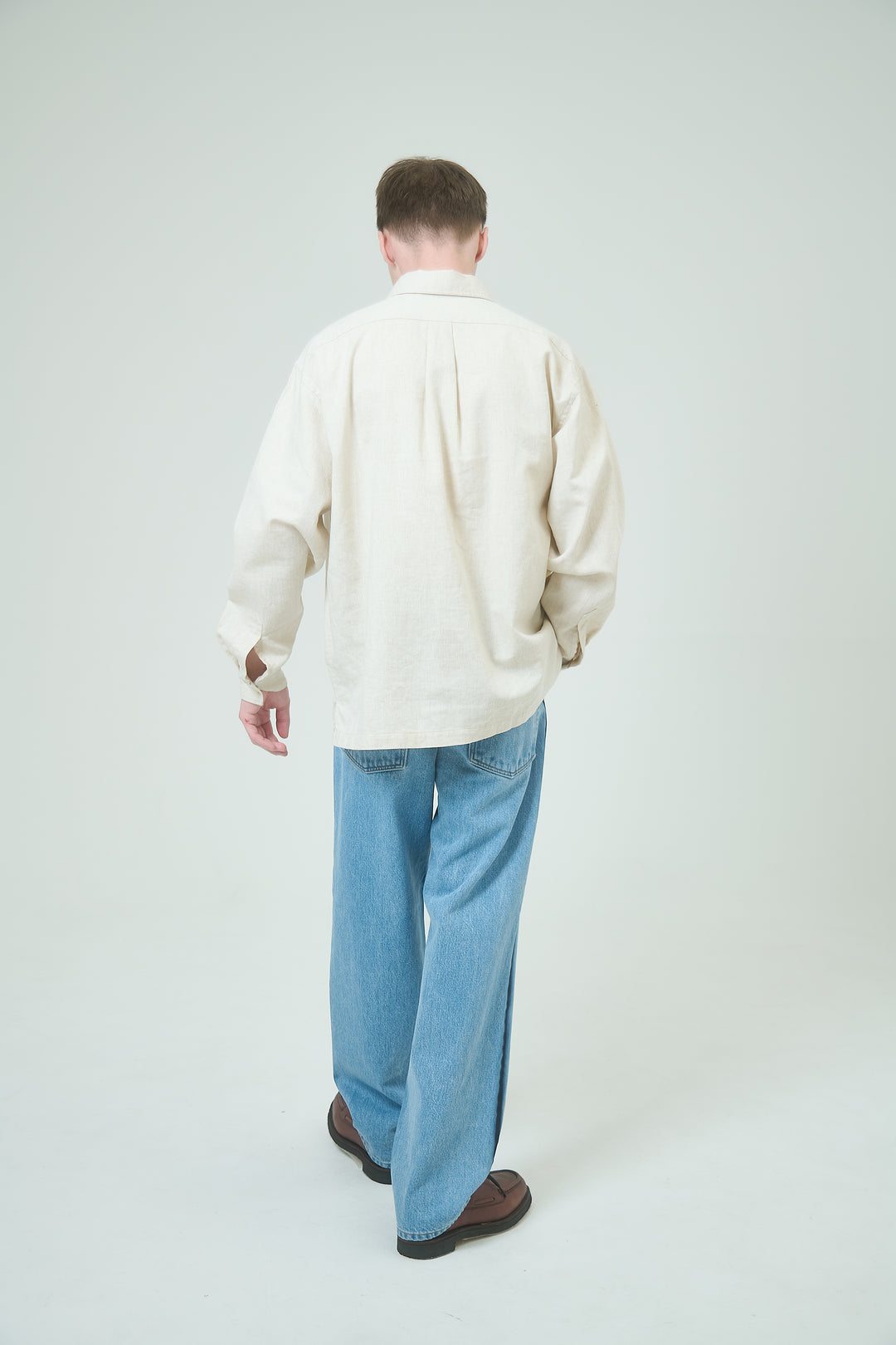 Linen Cotton Pullover Shirt - Ivory