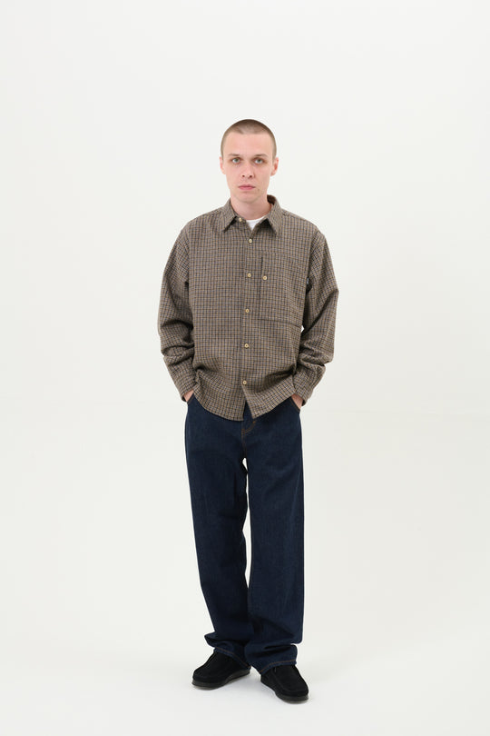 Rewool Plaid L/S Shirt - Beige