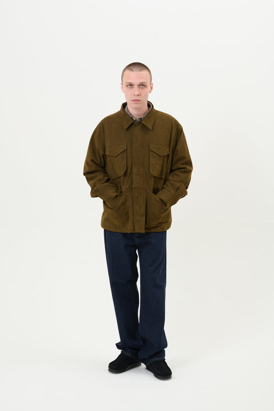 Synthetic Suede Field Jacket - Black