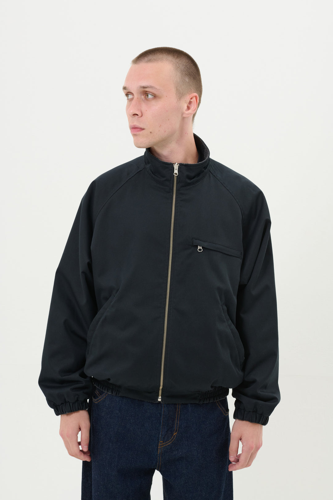 Reversible Harrington Jacket - Beige