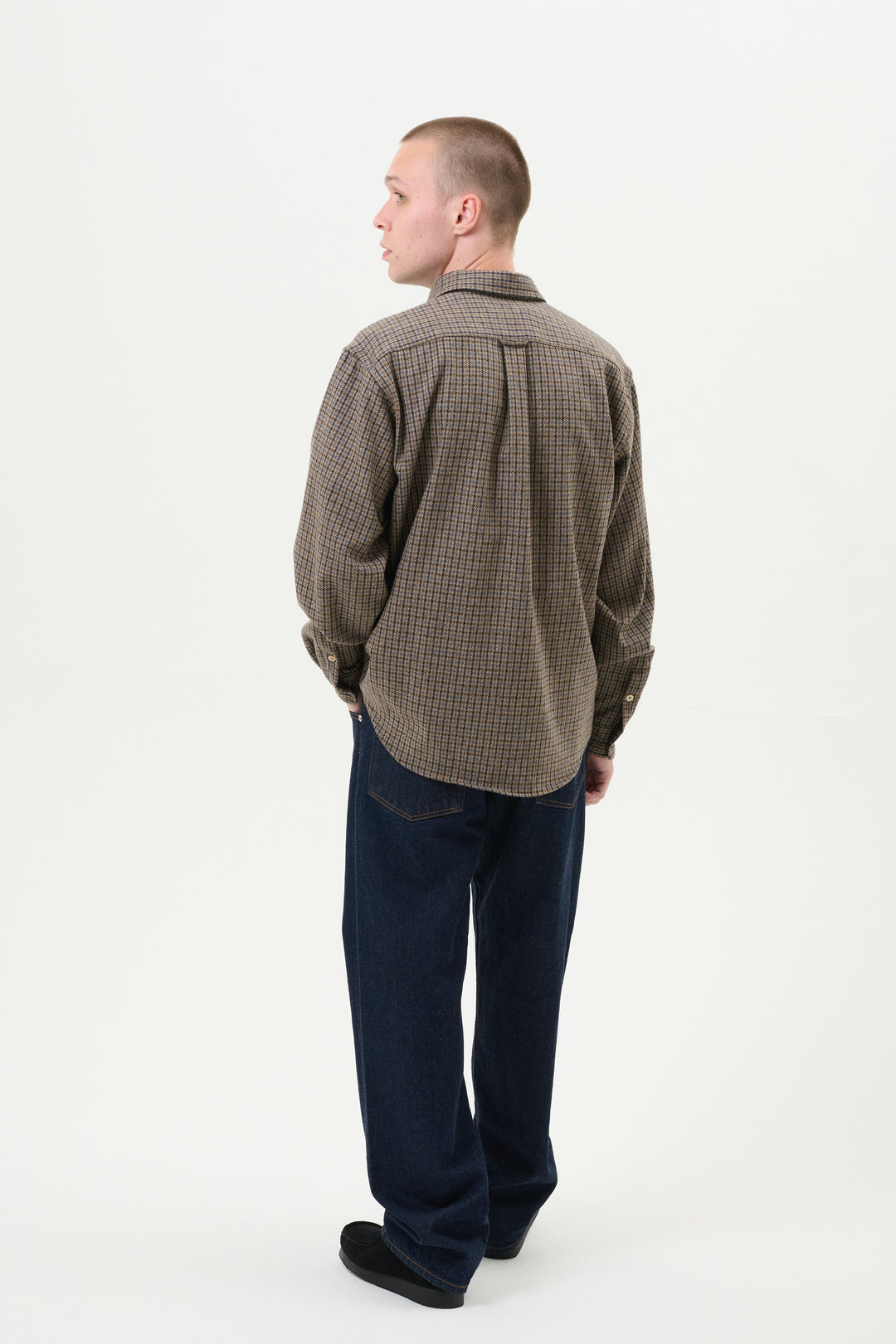 Rewool Plaid L/S Shirt - Brown