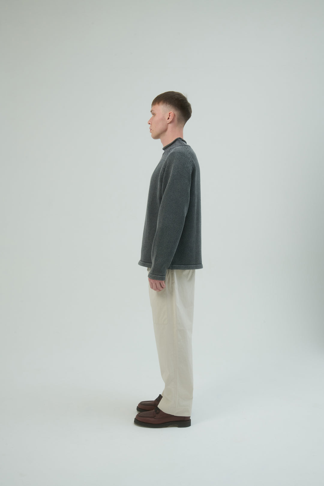 Roll Neck Sweater Bleach Dyed - Black