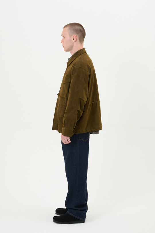 Synthetic Suede Field Jacket - Black