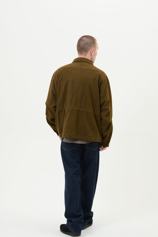 Synthetic Suede Field Jacket - Black