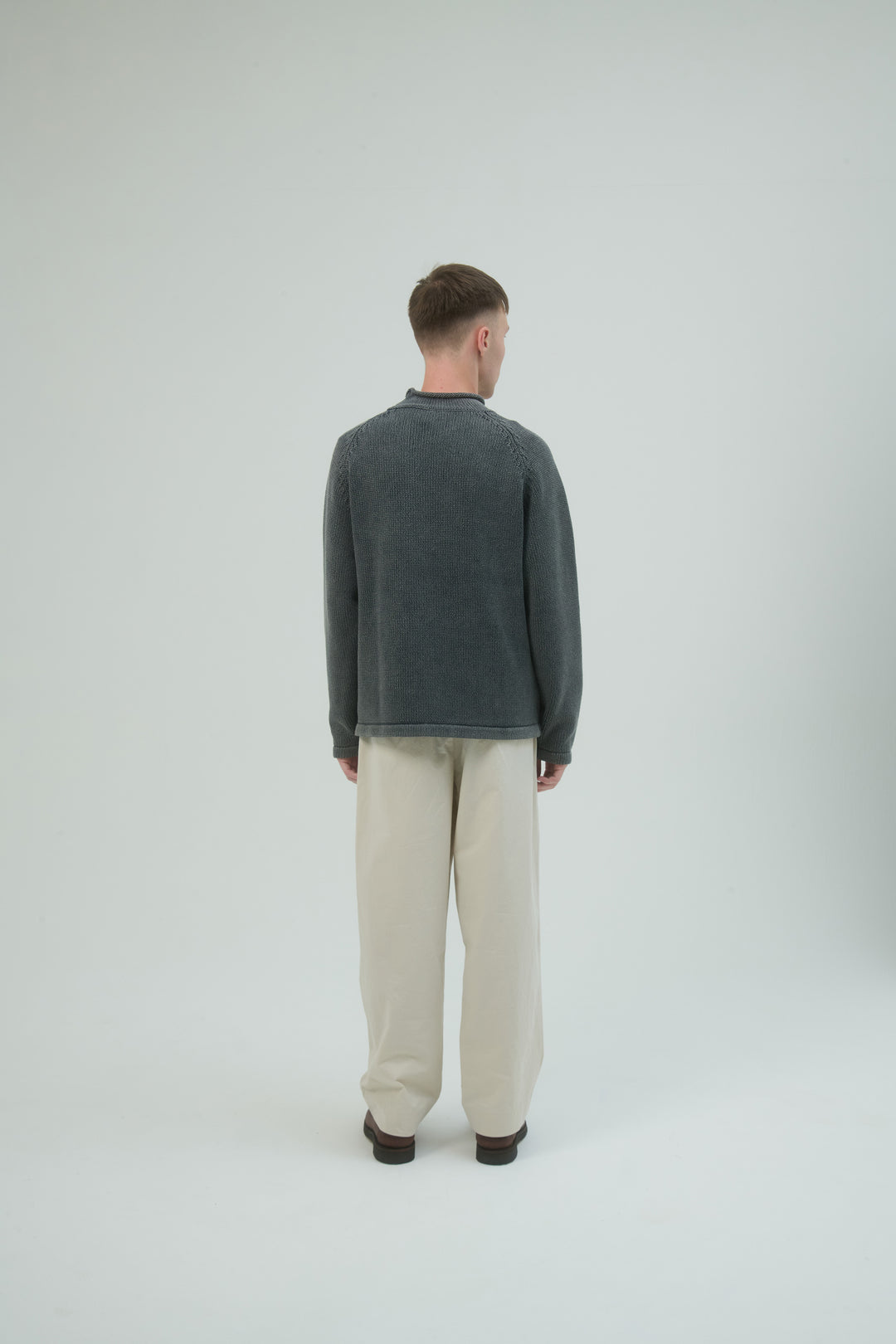 Roll Neck Sweater Bleach Dyed - Black