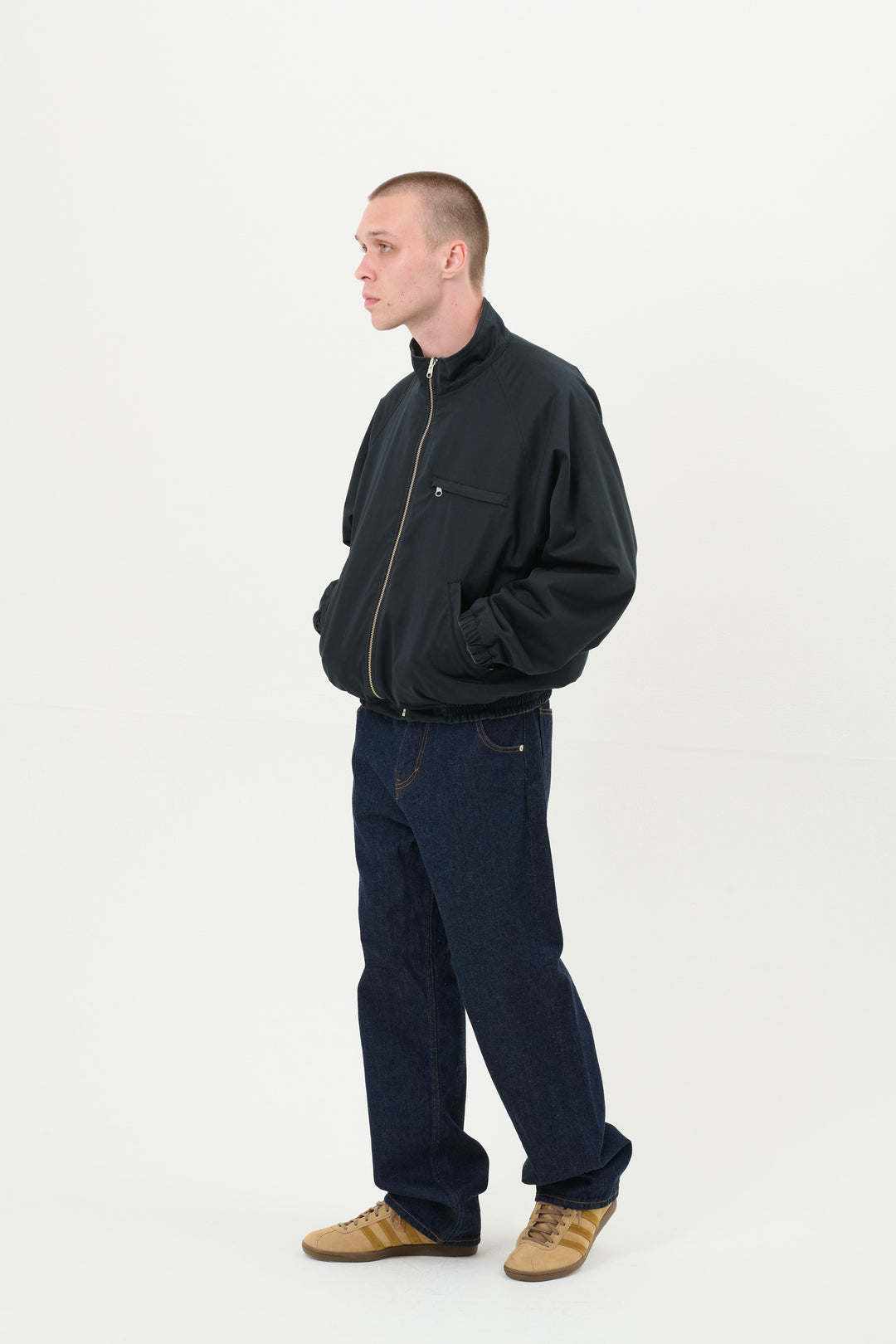 Reversible Harrington Jacket - Beige
