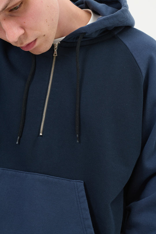 Dualtone Half Zip Hoodie - Navy