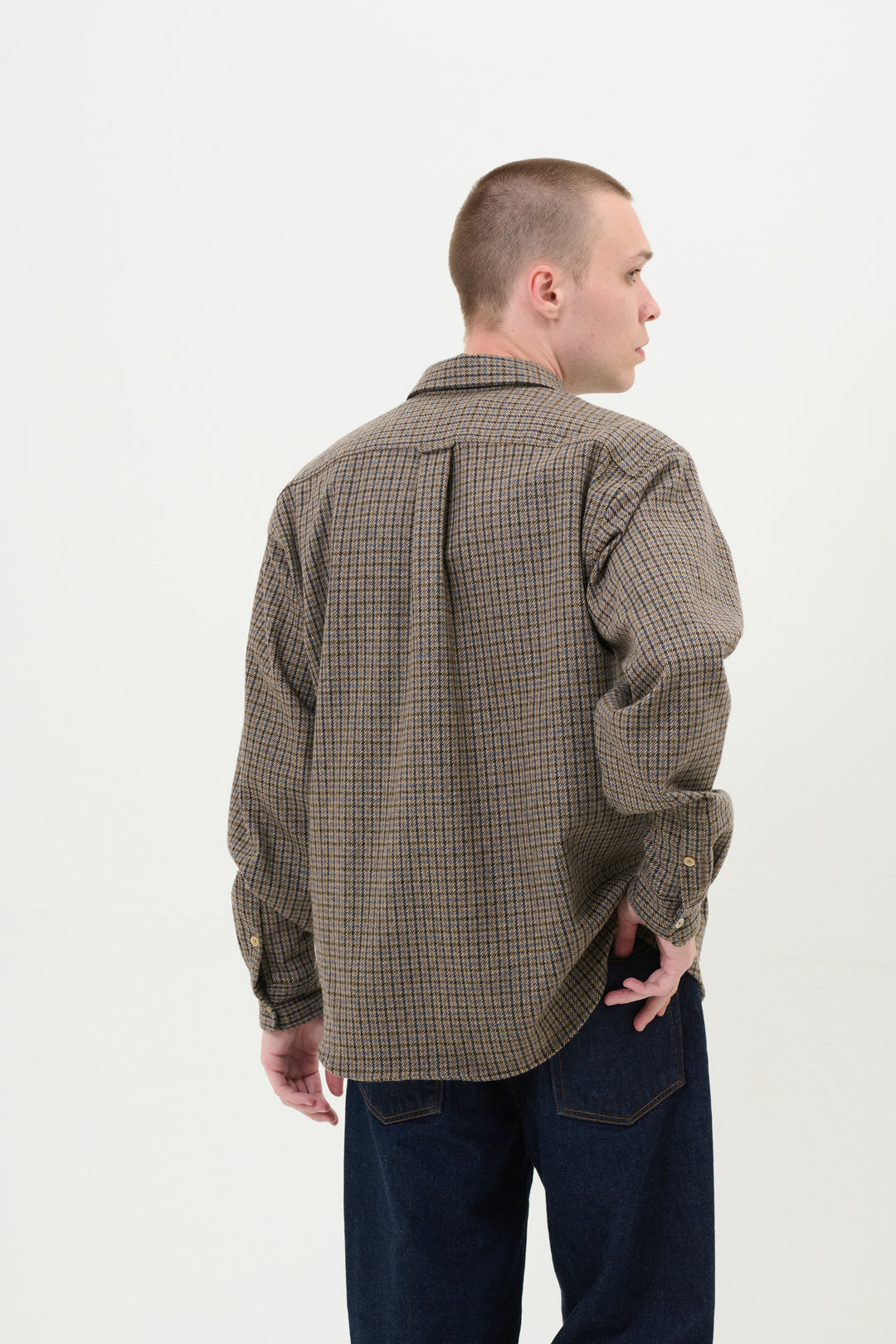 Rewool Plaid L/S Shirt - Brown