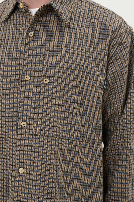 Rewool Plaid L/S Shirt - Beige