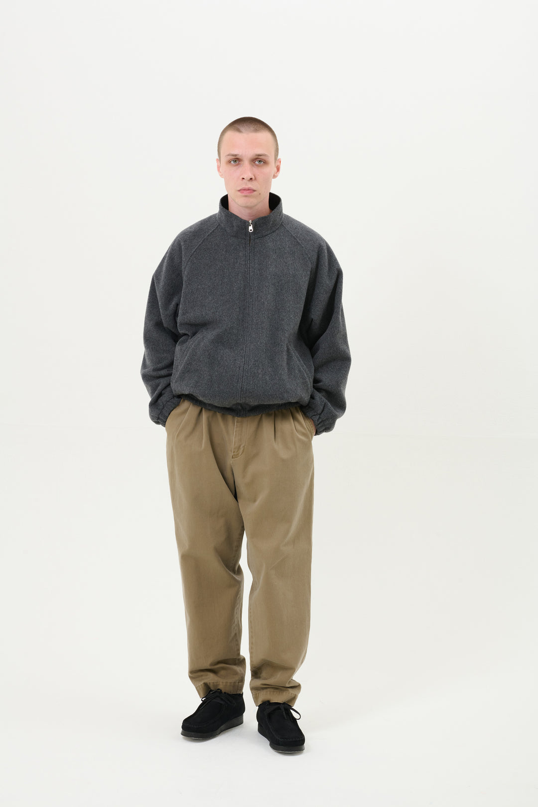 Reversible Harrington Jacket - Beige