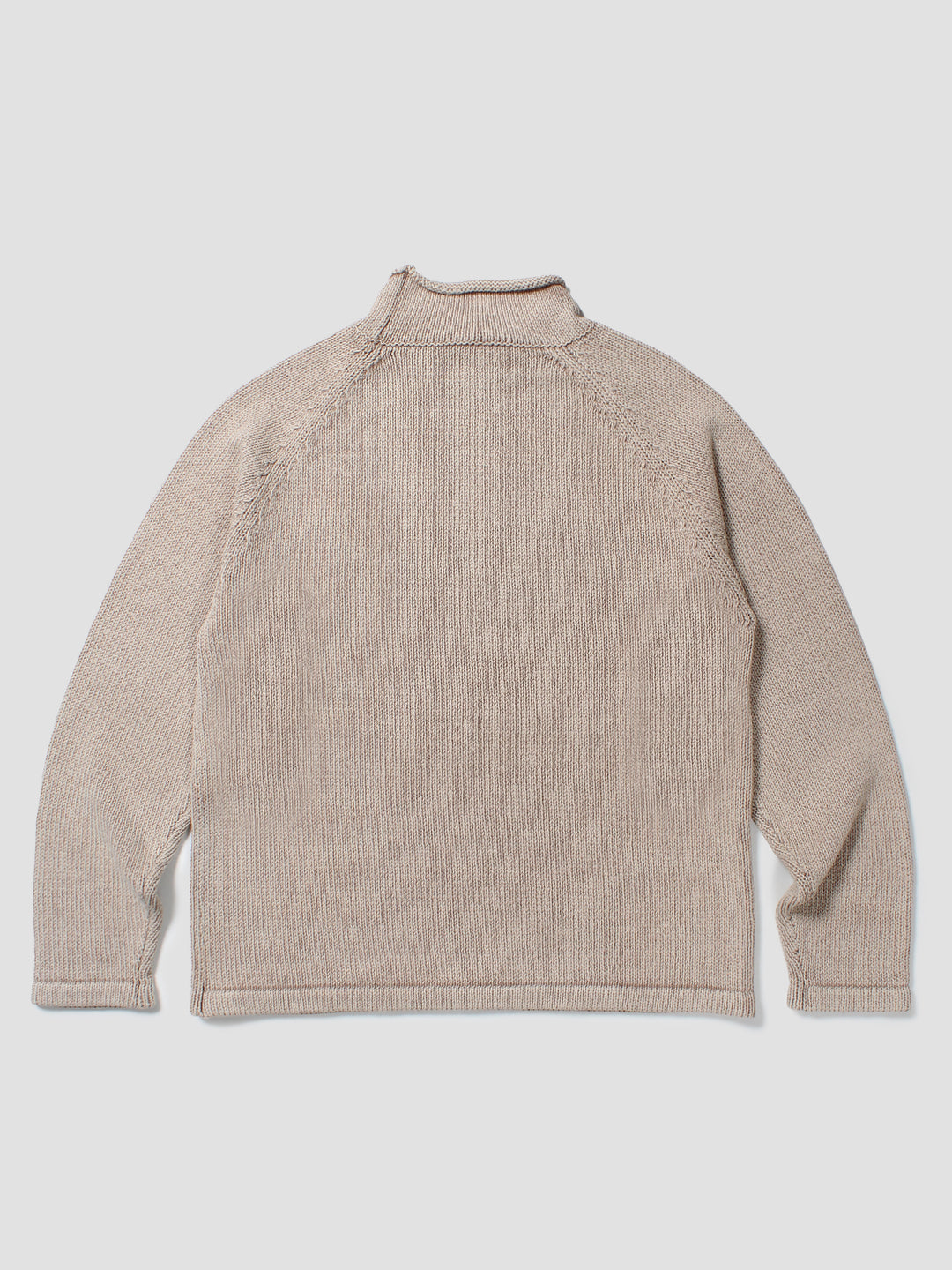 Roll Neck Sweater Bleach Dyed - Beige