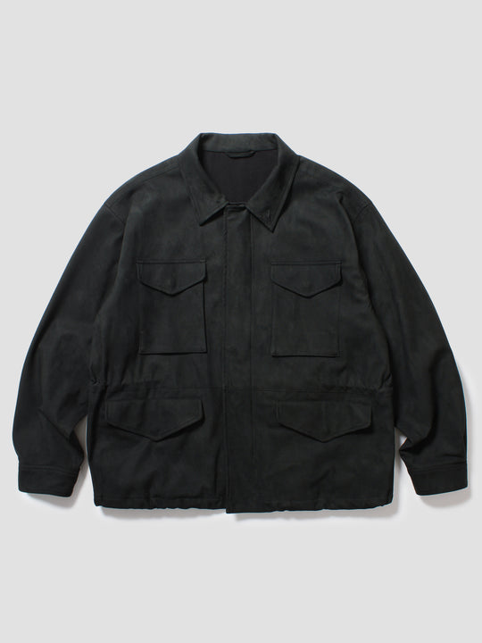 Synthetic Suede Field Jacket - Black