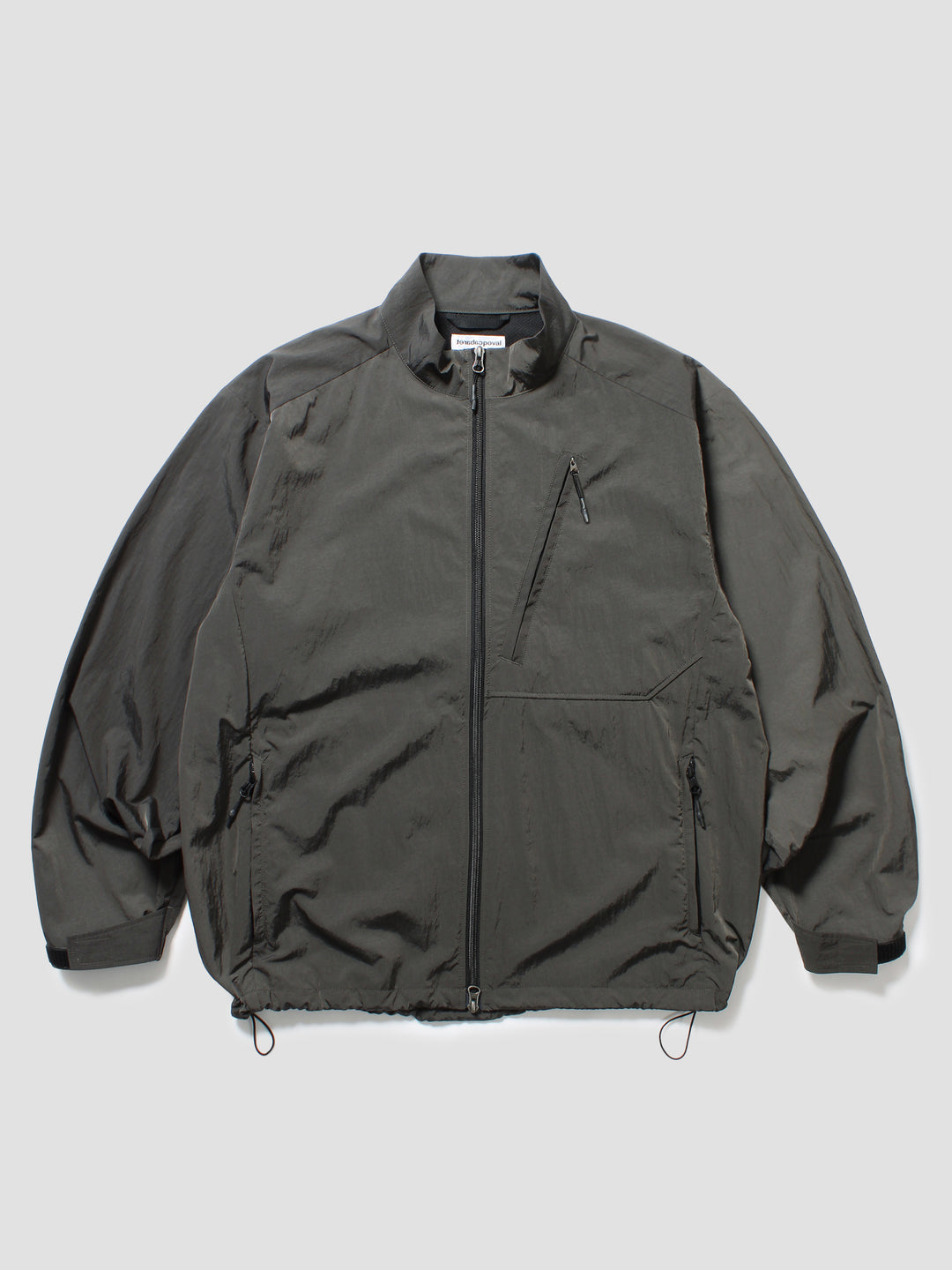 Metallic Nylon Utility Jacket - Charcoal